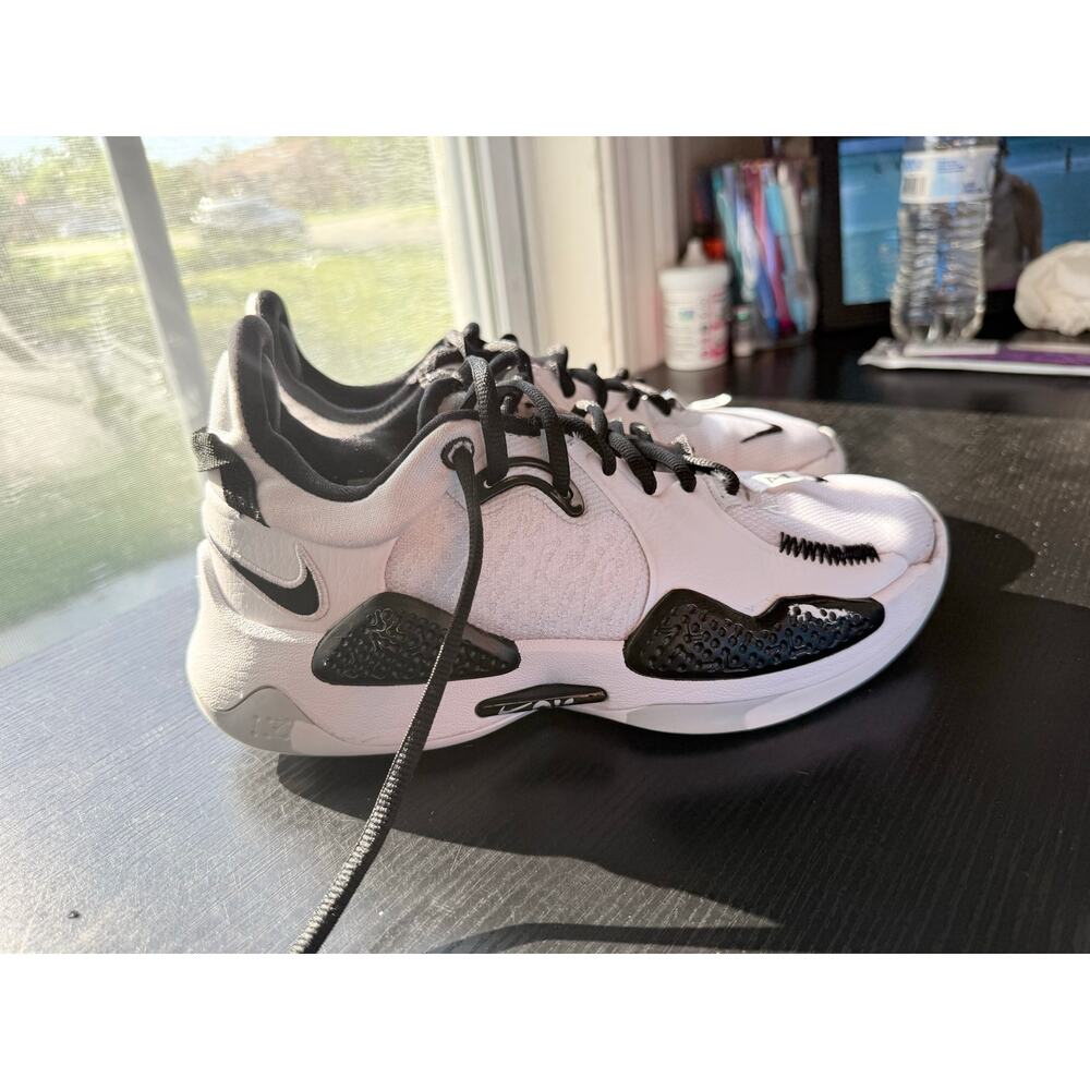 Nike PG 5 TB White Black Basketball Shoes Youth Size 6 / Women’s 7.5 Paul George - Picture 4 of 8